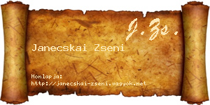 Janecskai Zseni névjegykártya